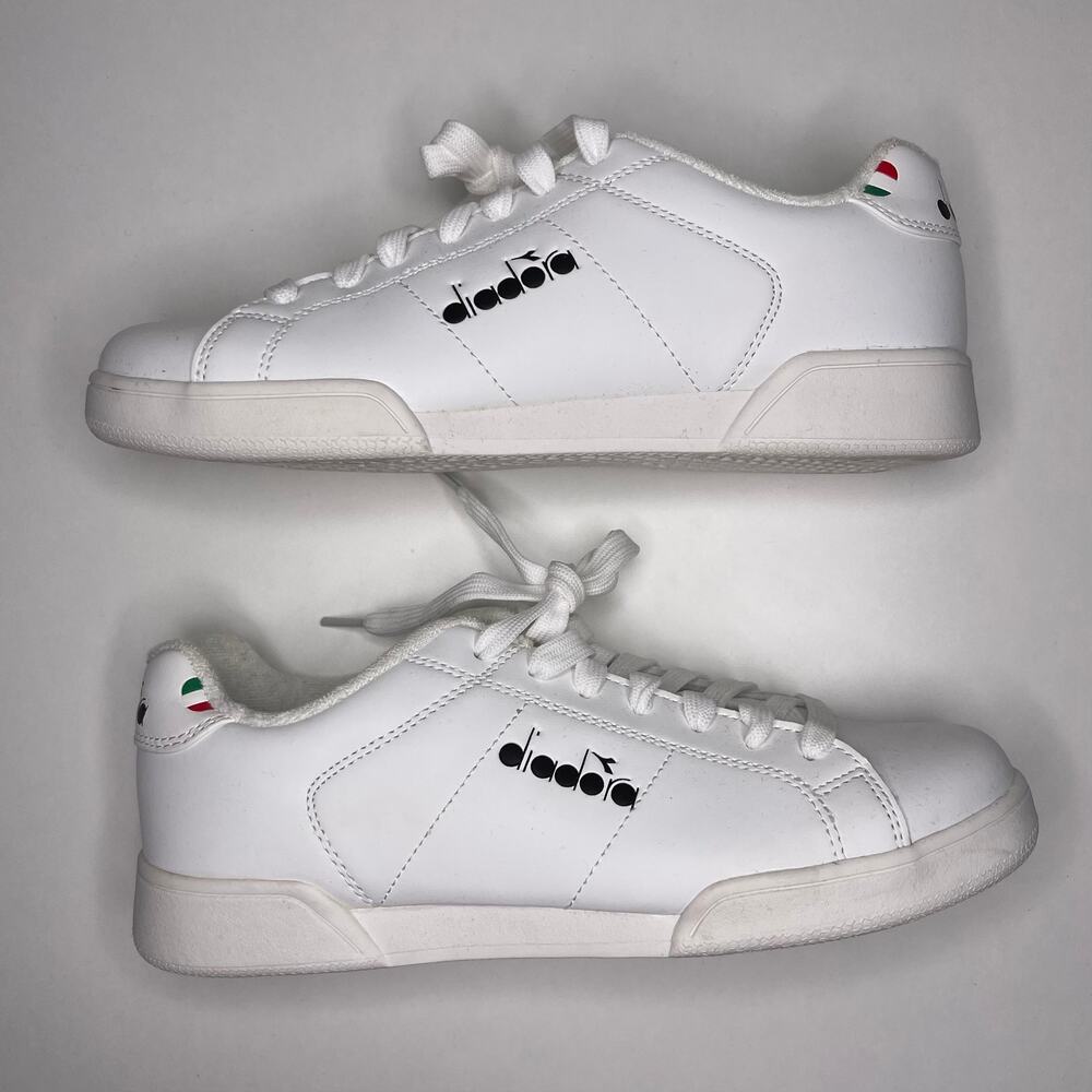 Diadora Impulse I White Tennis Shoes Low Profile Sneakers Size Men’s 7 Women's 9
